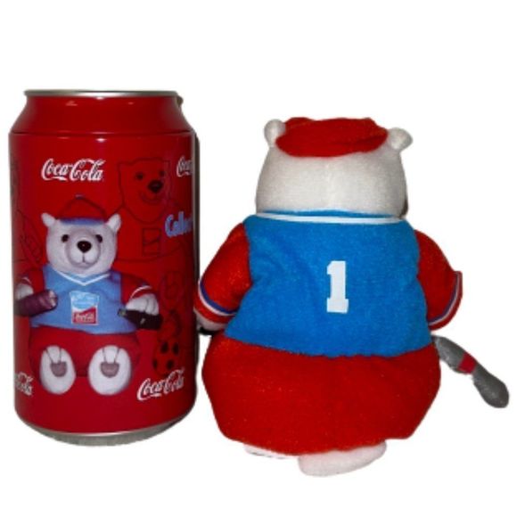 🆕Vintage Coca Cola Plush Polar Bear 2004 Athens Baseball - Picture 3 of 5